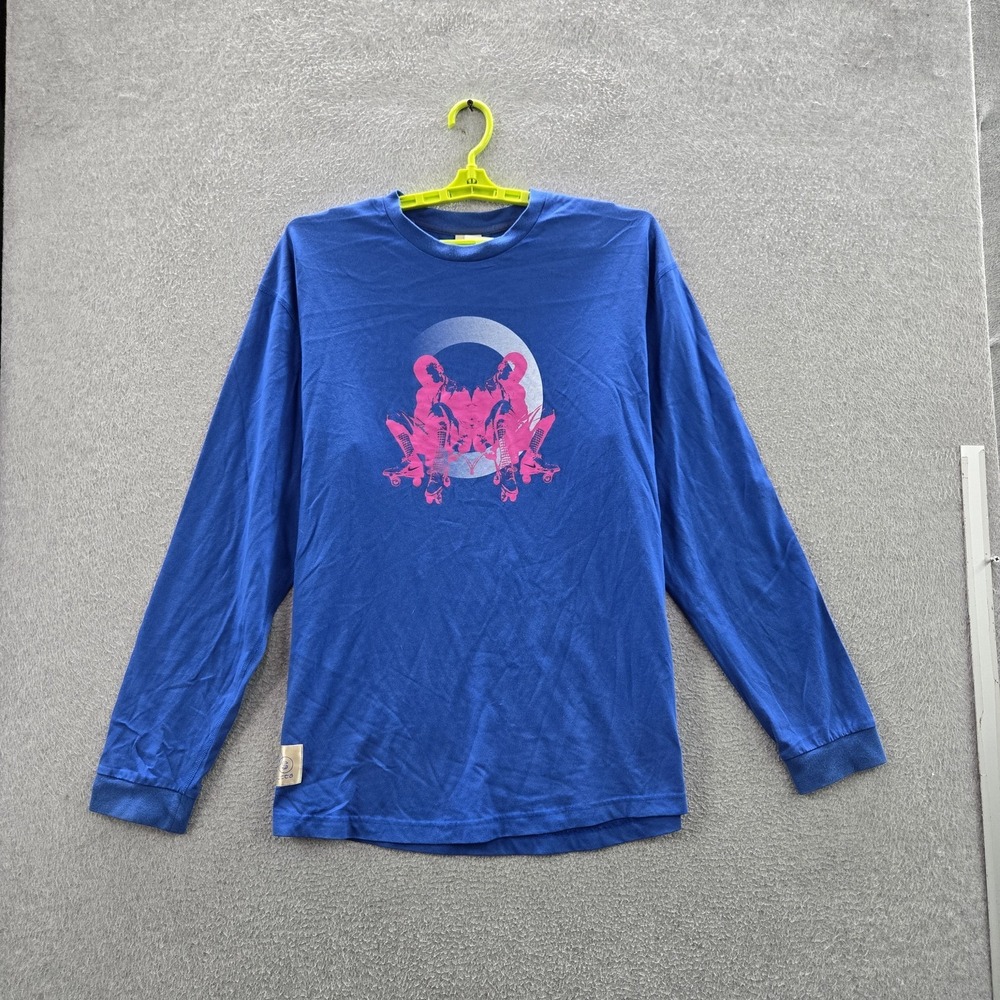 VINTAGE Nike BRS Men Shirt XL Blue 90s Blue Ribbon Sport Logo Long Sleeve